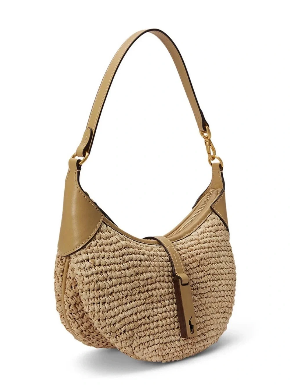 Polo Ralph Lauren Raffia Leather Shoulder Bag - Picture 2 of 5